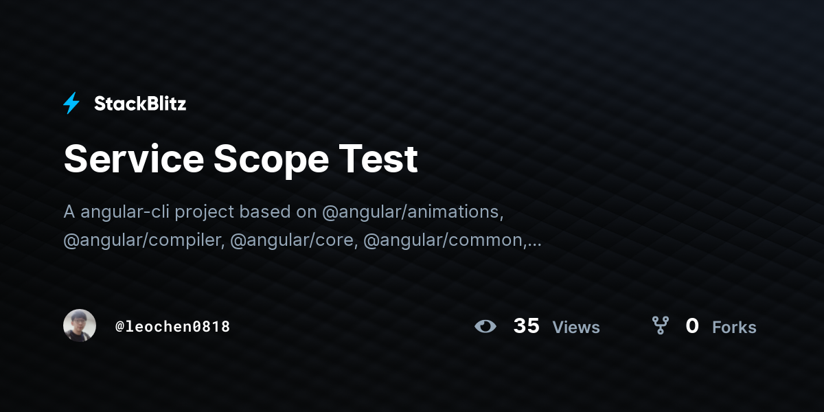 Service Scope Test - StackBlitz