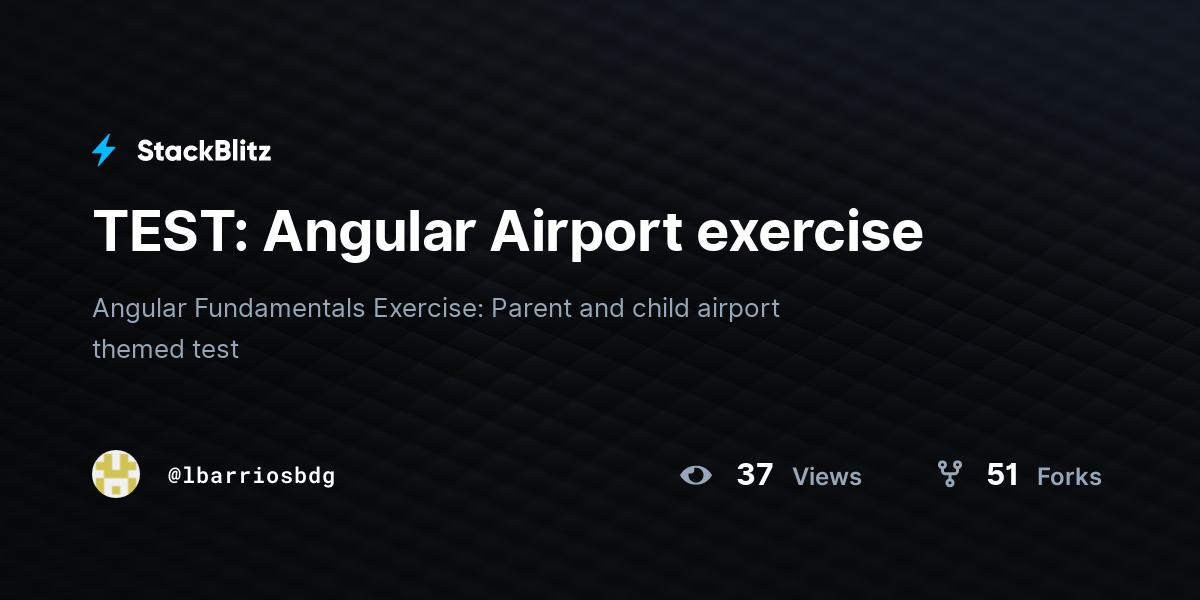 TEST: Angular Airport exercise - StackBlitz