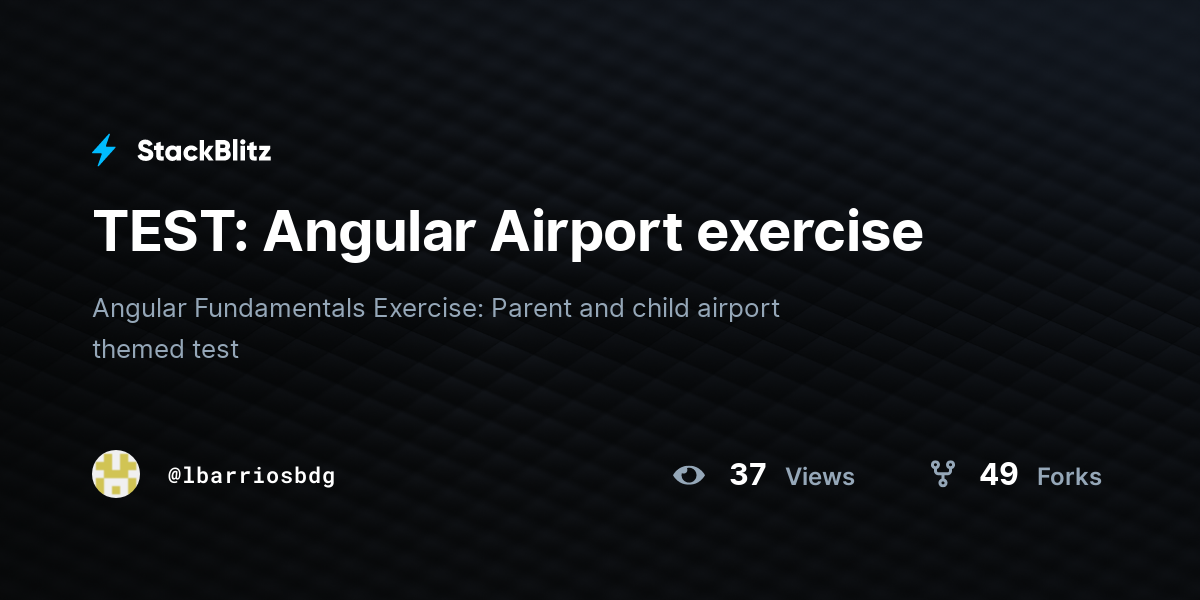 TEST: Angular Airport exercise - StackBlitz