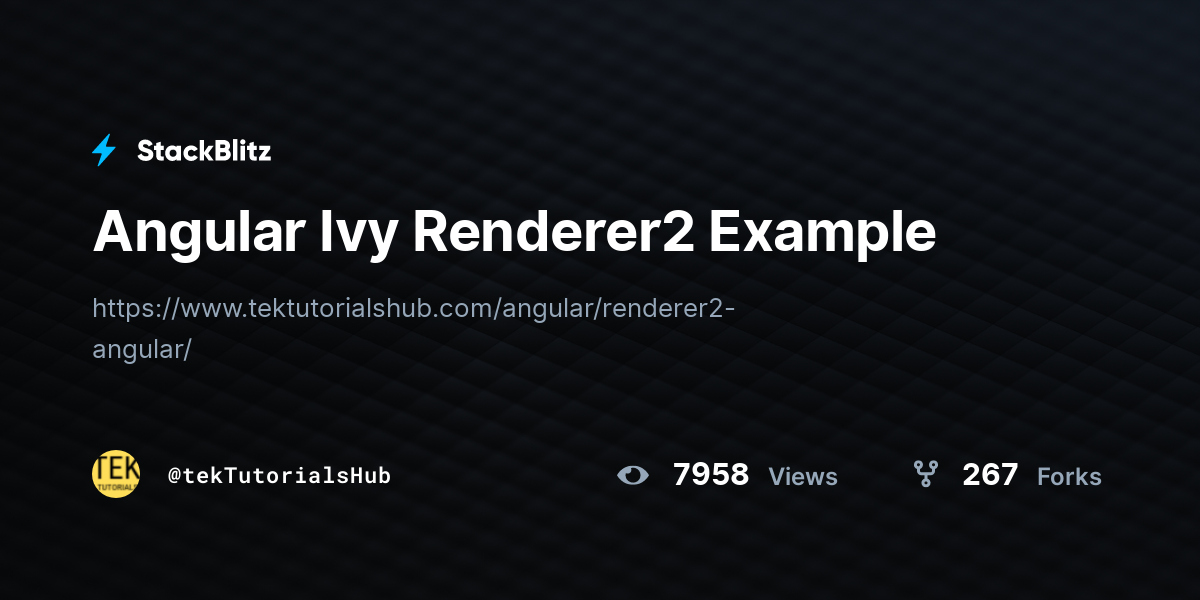 Angular Ivy Renderer2 Example - StackBlitz