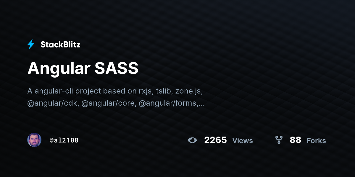 Angular SASS - StackBlitz