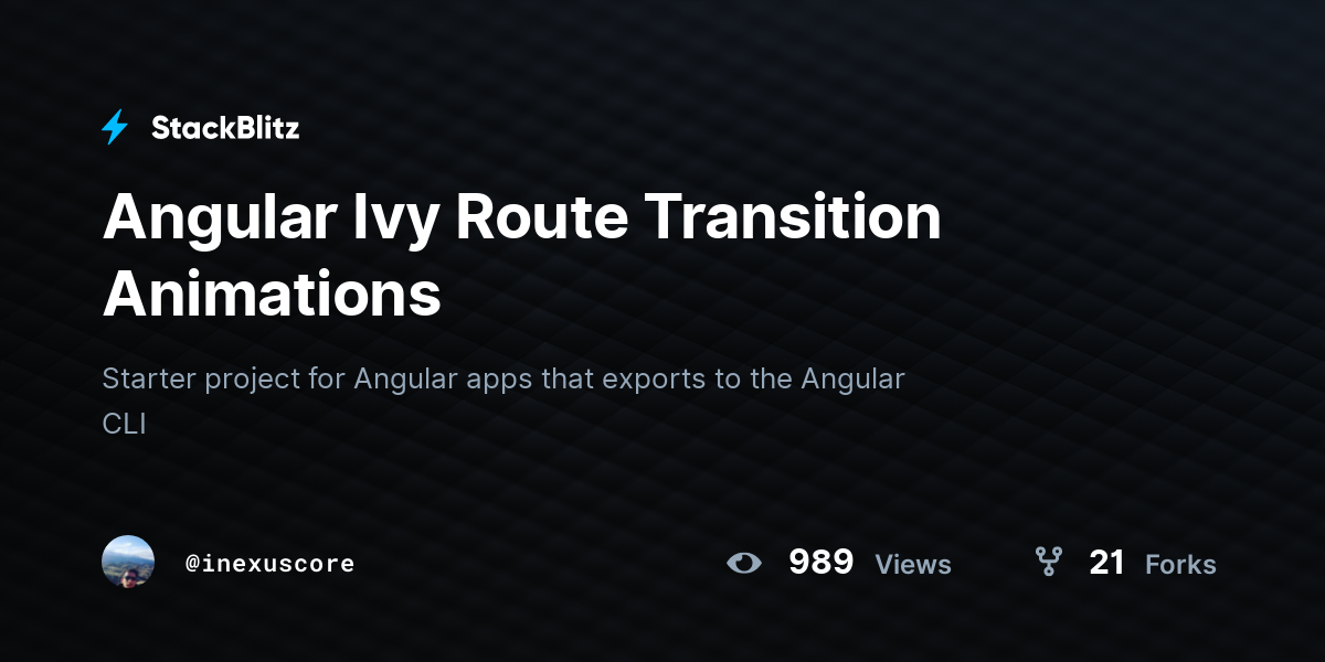 Angular Ivy Route Transition Animations - StackBlitz