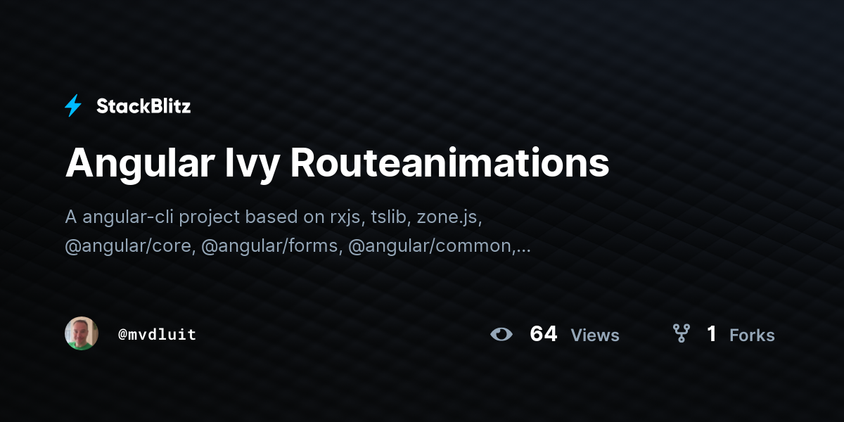 Angular Ivy Routeanimations - StackBlitz