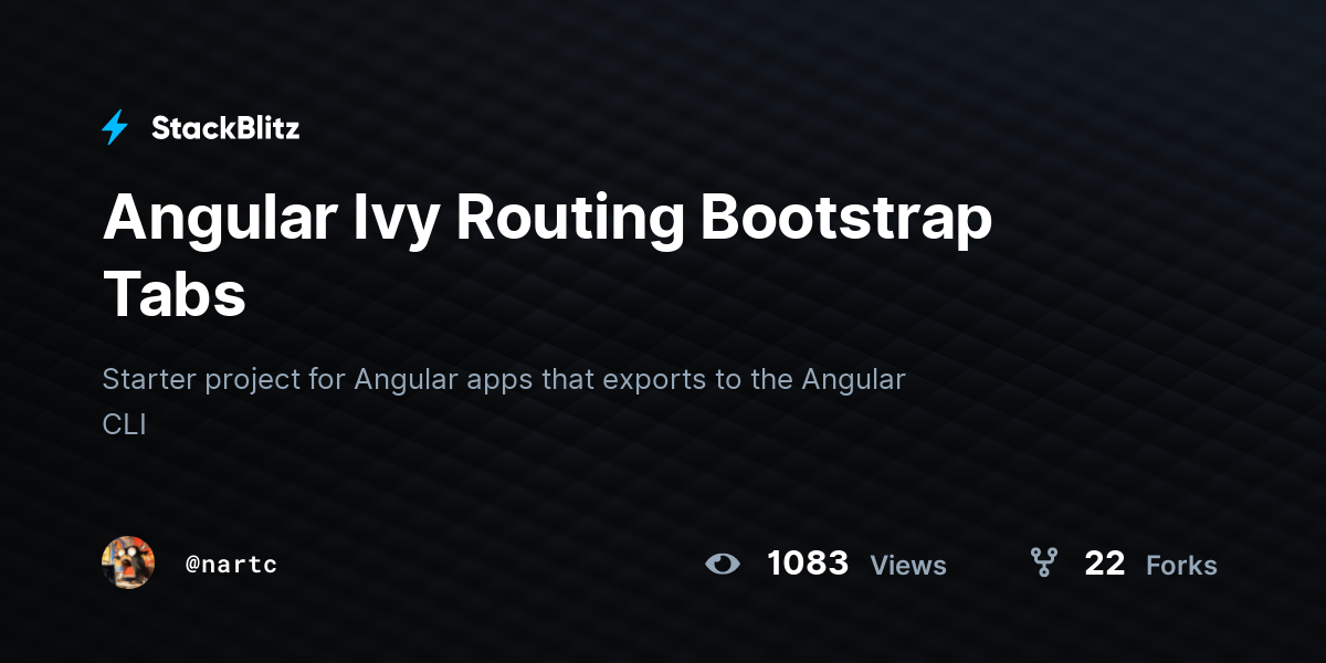 Angular Ivy Routing Bootstrap Tabs - StackBlitz