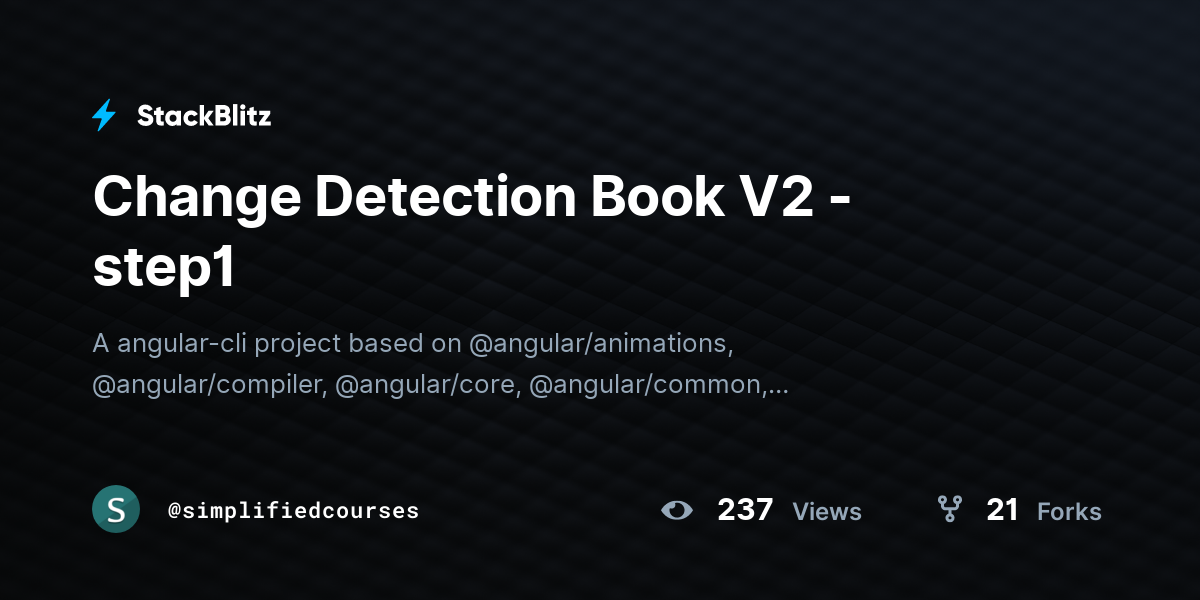 Change Detection Book V2 - step1 - StackBlitz