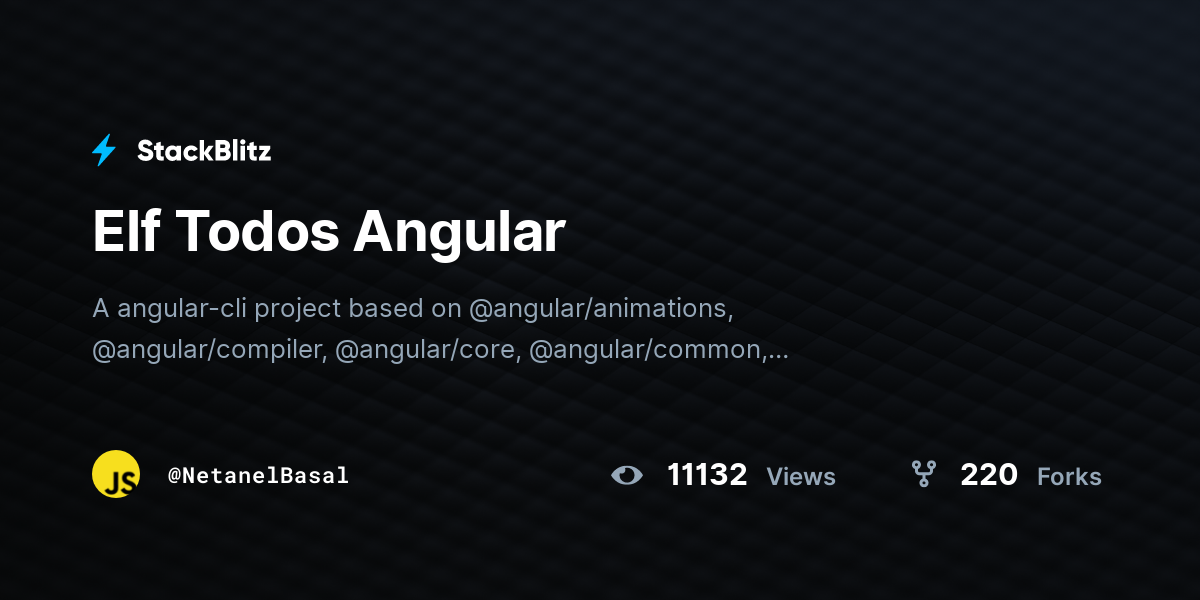 Elf Todos Angular - StackBlitz