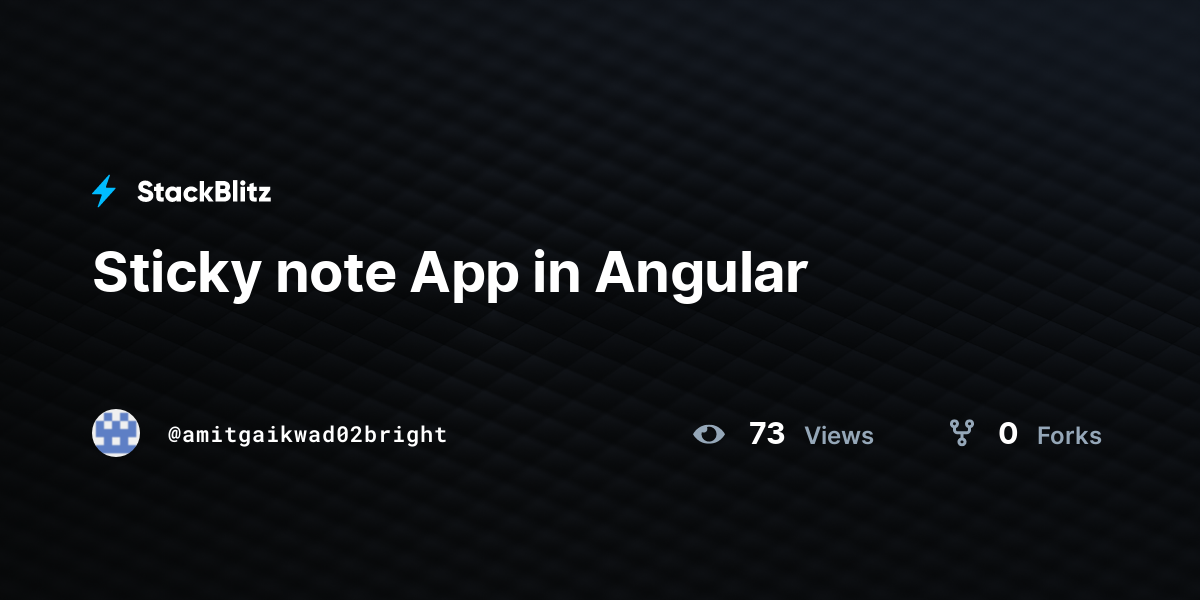 Sticky note App in Angular - StackBlitz