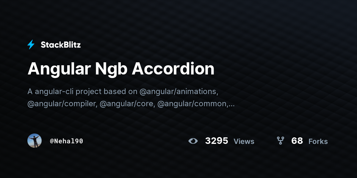 Angular Ngb Accordion StackBlitz