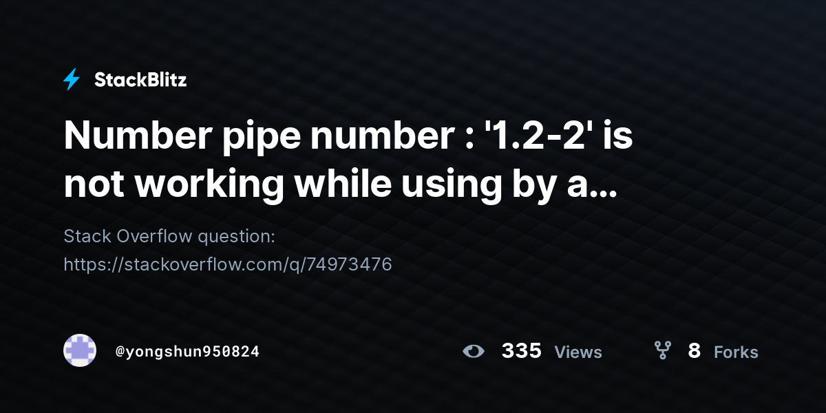 Number pipe number : '1.2-2' is not working while using by a ternary ...