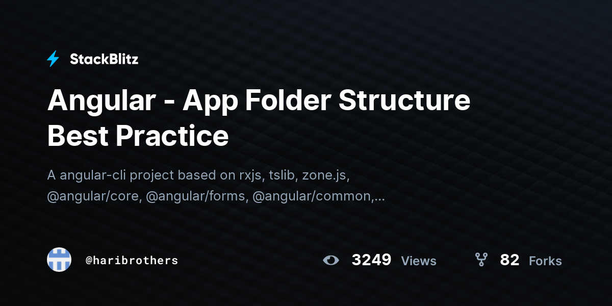 Angular App Folder Structure Best Practice StackBlitz