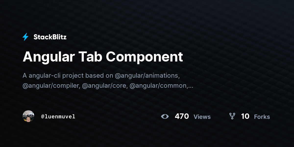 Angular Tab Component - StackBlitz