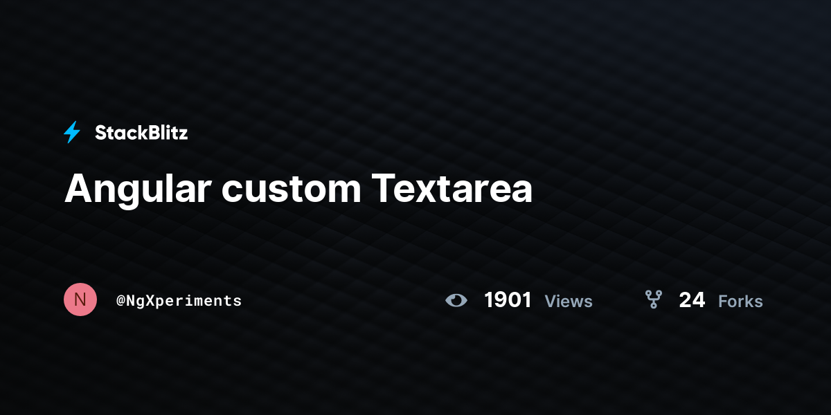 Angular custom Textarea - StackBlitz
