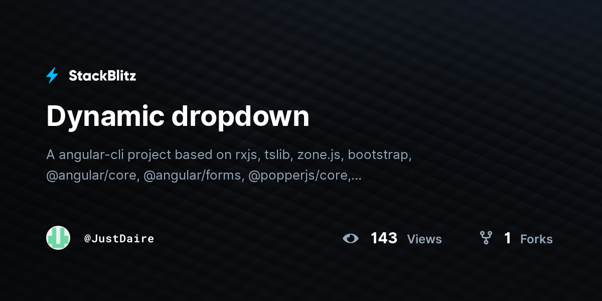 Dynamic dropdown - StackBlitz