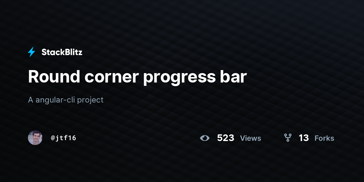 Round corner progress bar - StackBlitz