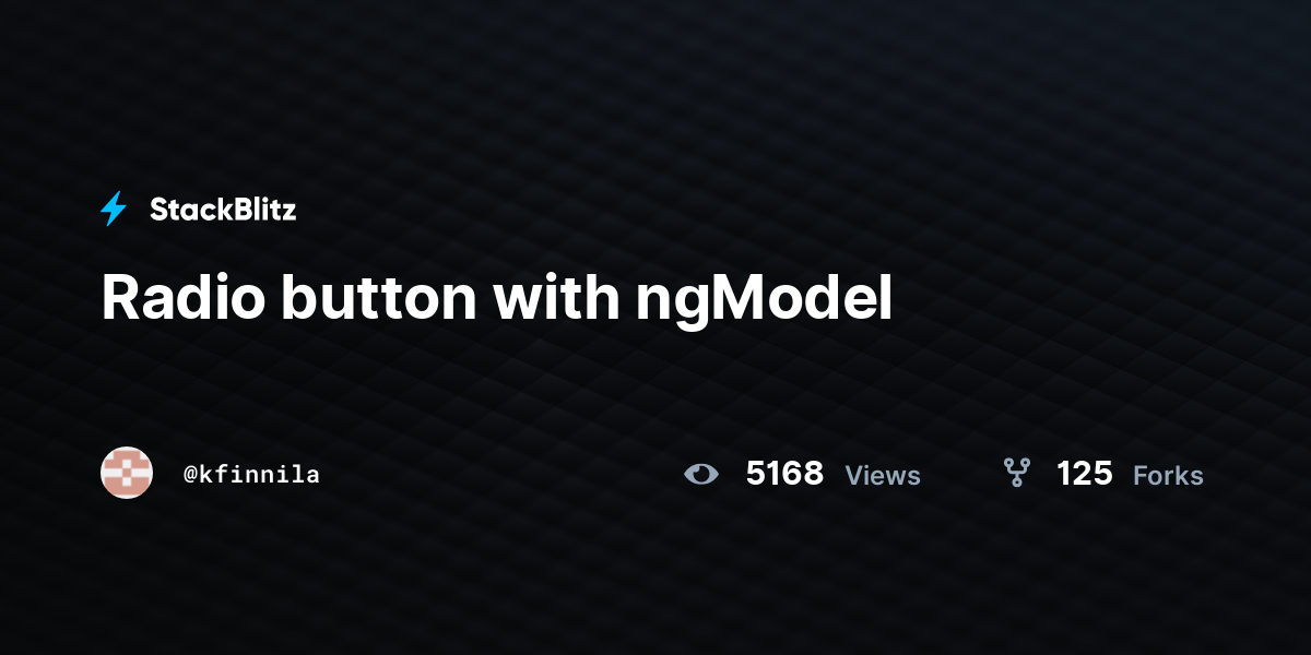 Radio button with ngModel StackBlitz