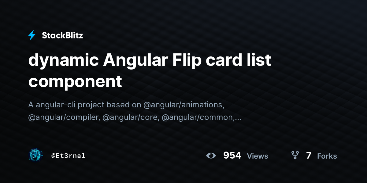 dynamic Angular Flip card list component - StackBlitz