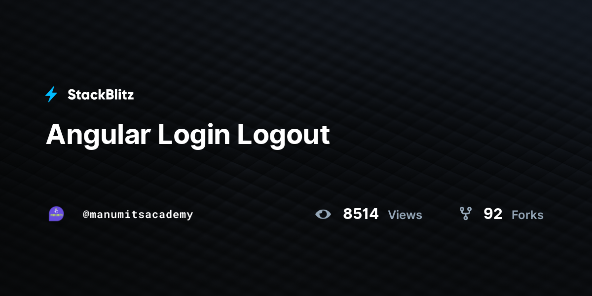 Angular Login Logout - StackBlitz
