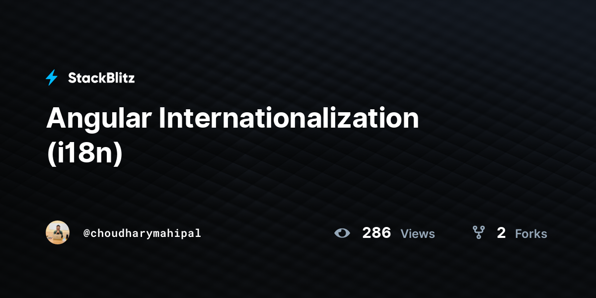 Angular Internationalization (i18n) - StackBlitz
