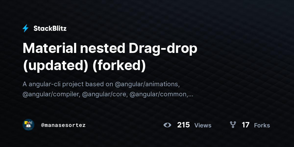 Material nested Drag-drop (updated) (forked) - StackBlitz