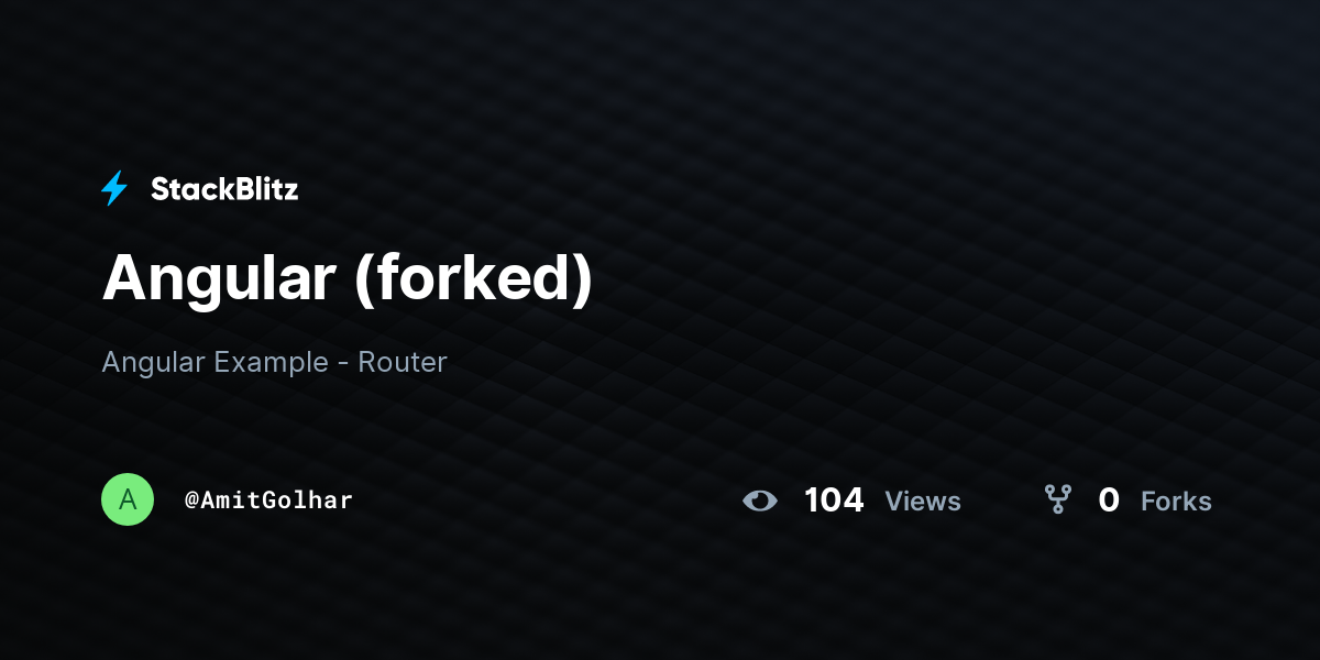 Angular Forked Stackblitz
