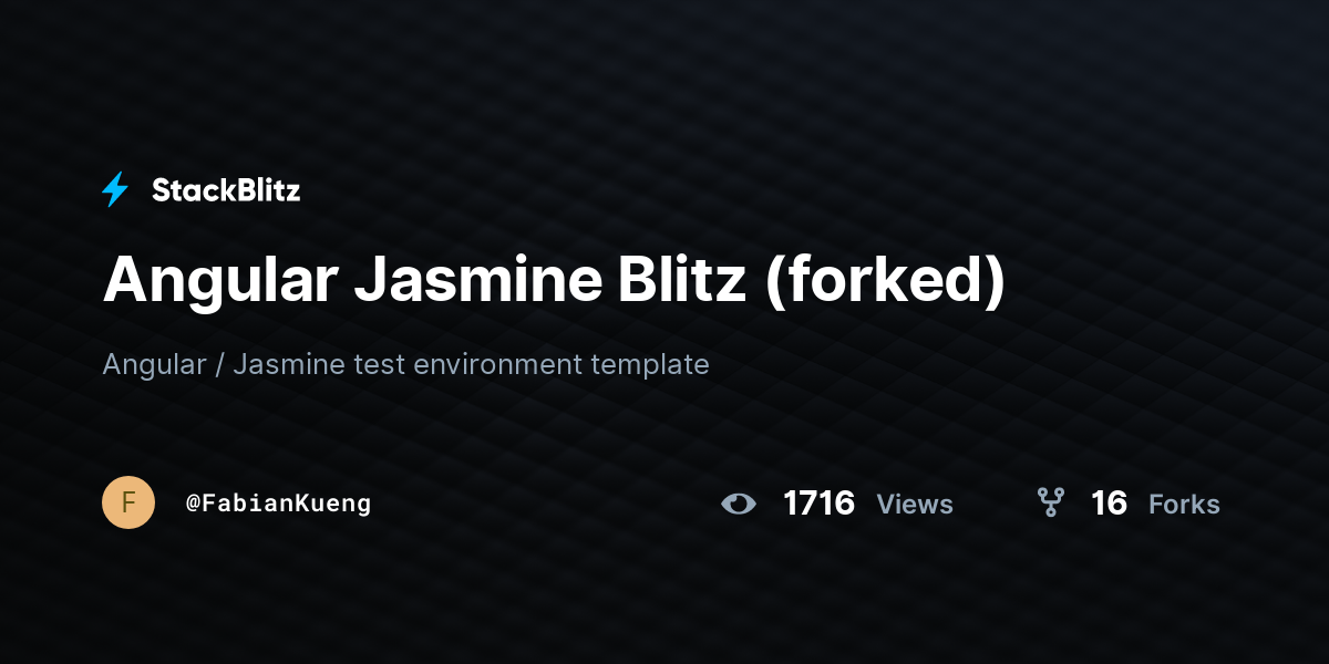 Angular Jasmine Blitz (forked) - StackBlitz