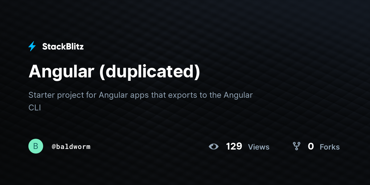 Angular (duplicated) - StackBlitz