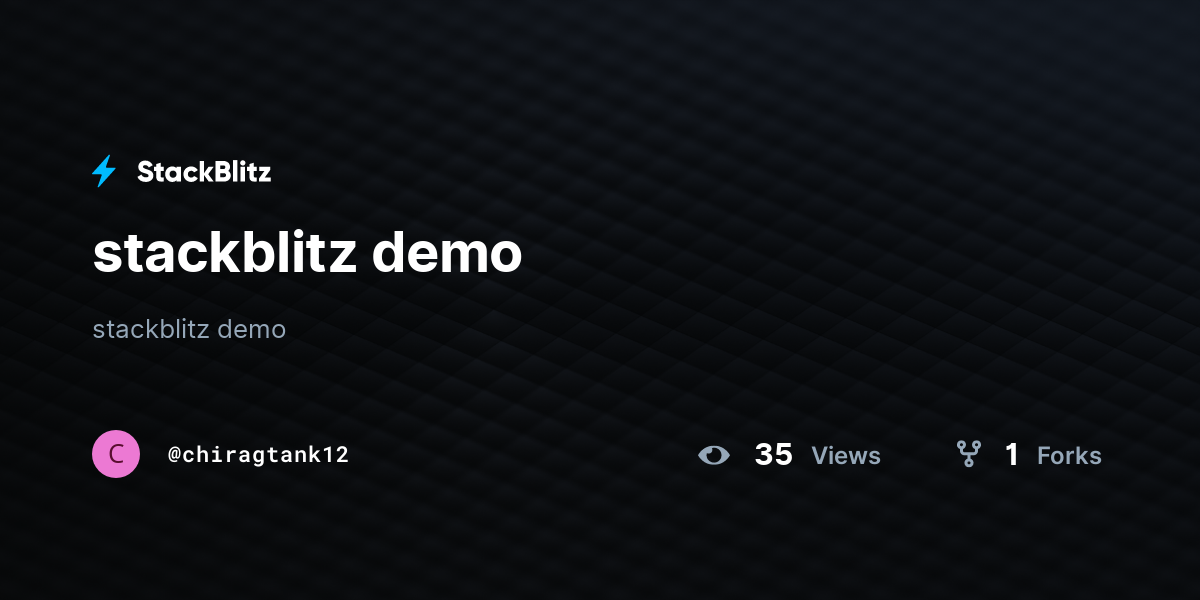 stackblitz demo - StackBlitz