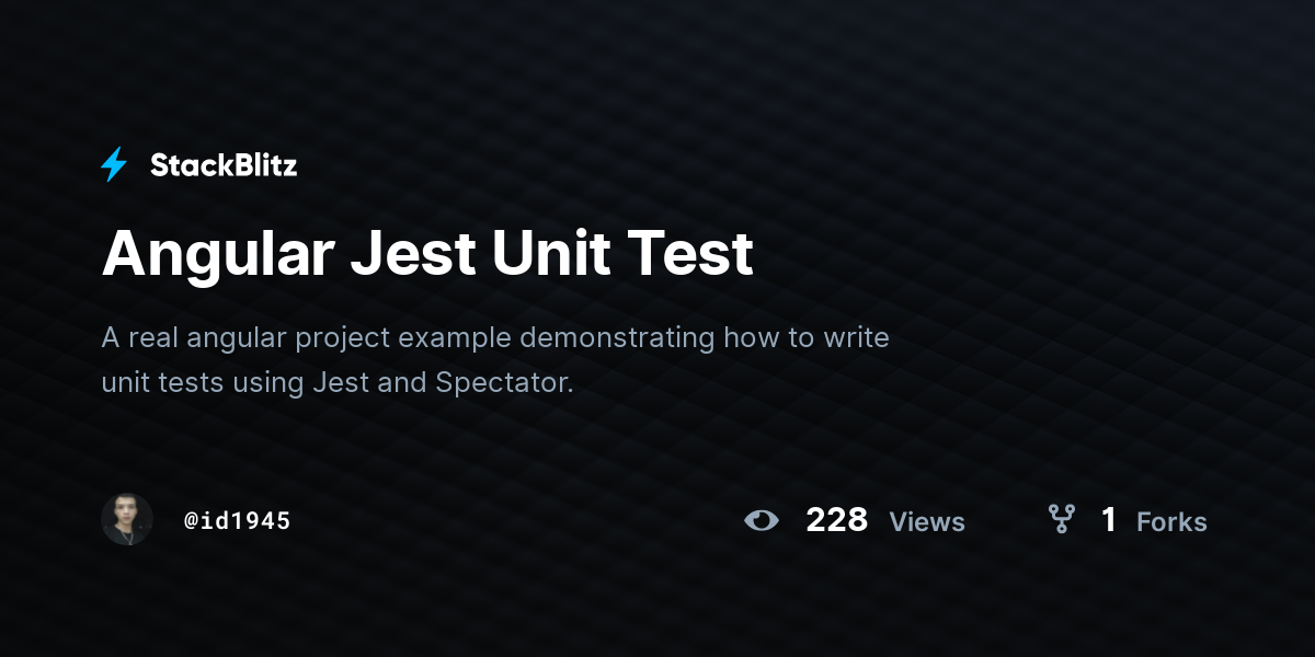 angular-jest-unit-test-stackblitz