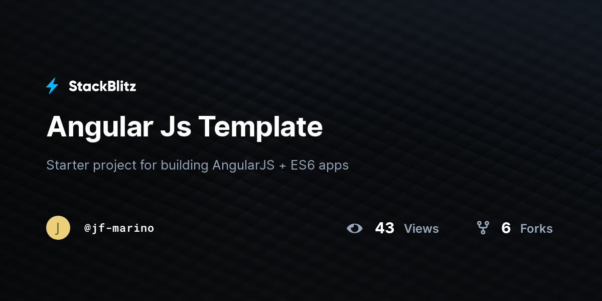 Angular Js Template - StackBlitz
