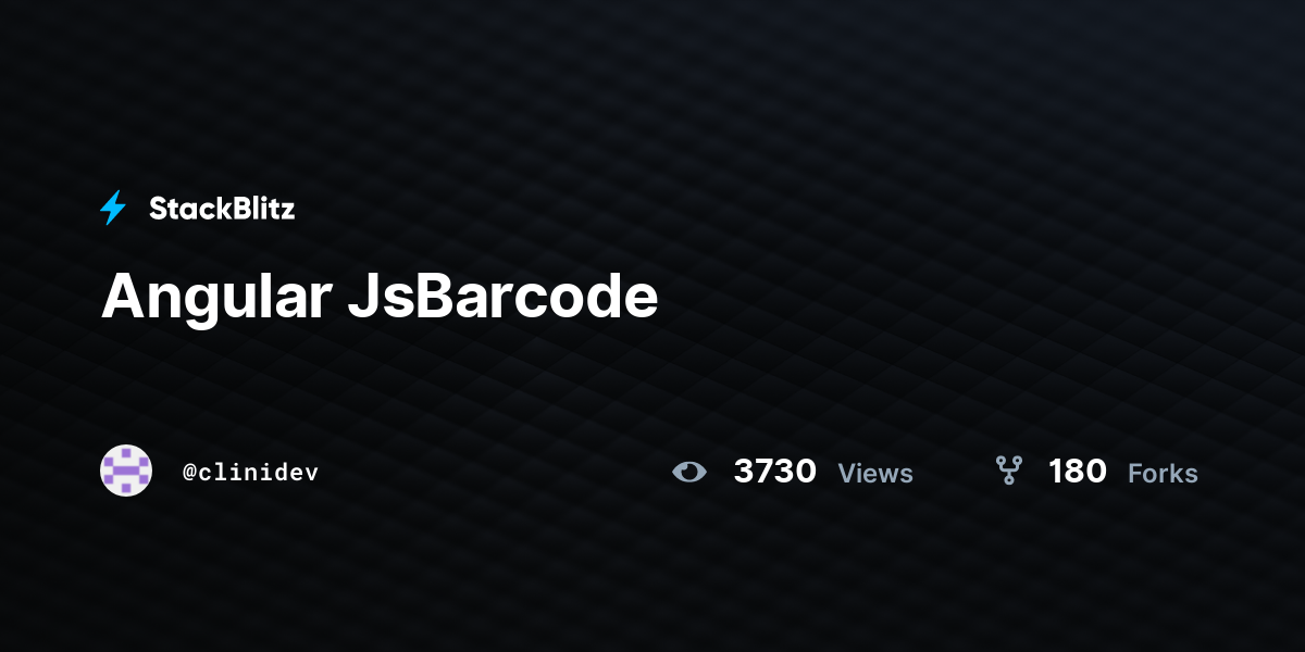 Angular JsBarcode - StackBlitz