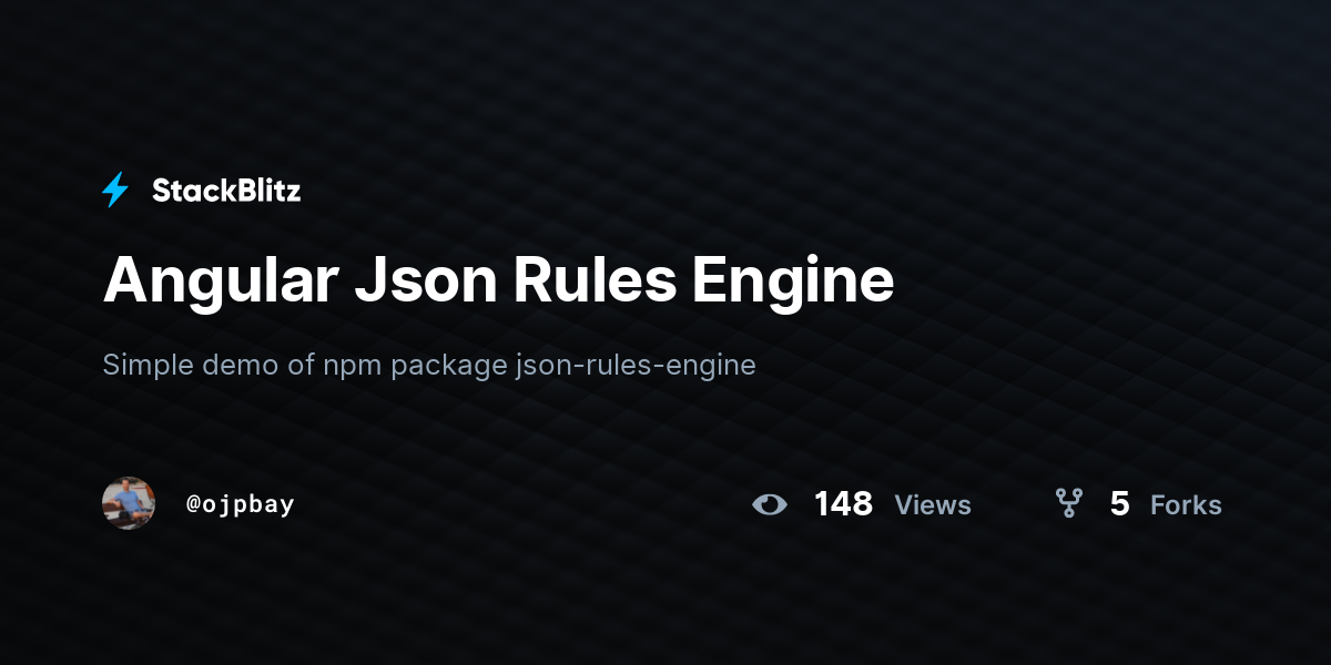 Angular Json Rules Engine - StackBlitz