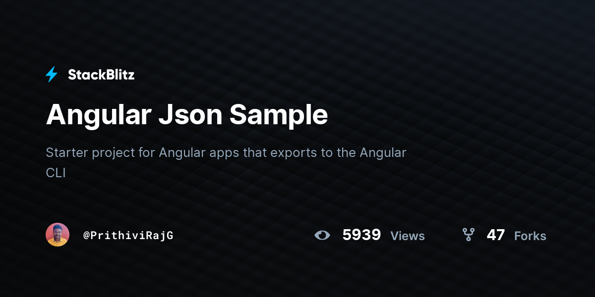 Angular Json Sample - StackBlitz