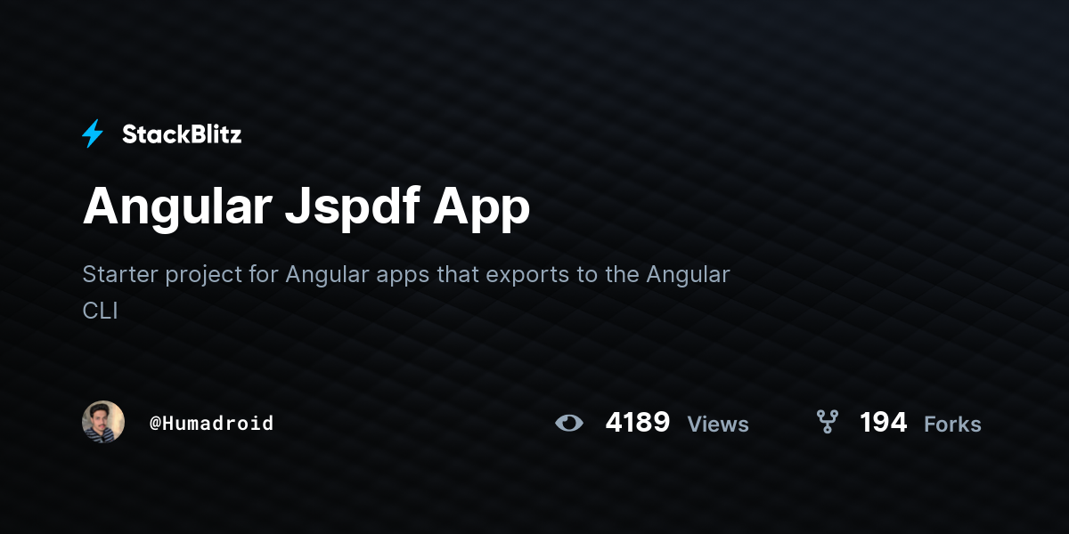 Angular Jspdf App - StackBlitz