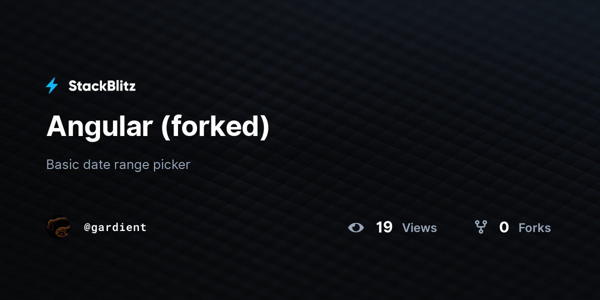 Angular (forked) - StackBlitz
