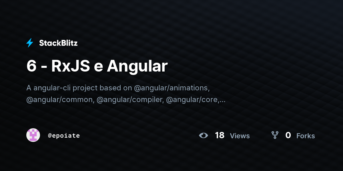6 - RxJS e Angular - StackBlitz