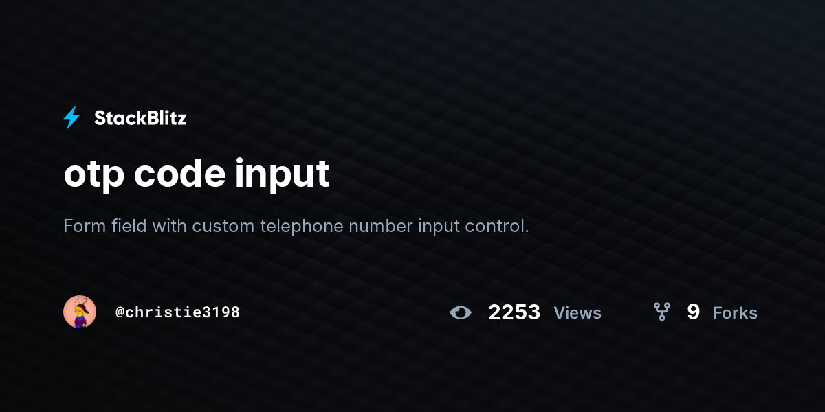 otp code input - StackBlitz