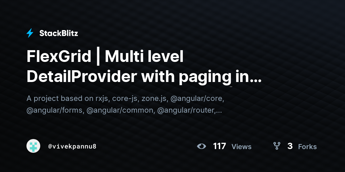FlexGrid | Multi level DetailProvider with paging in hierarchy (Dynamic ...