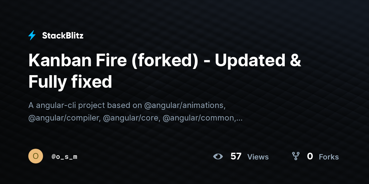 Kanban Fire (forked) - Updated & Fully fixed - StackBlitz