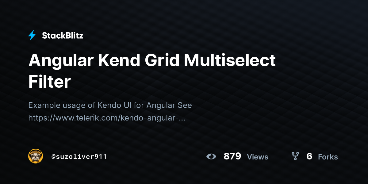 Angular Kend Grid Multiselect Filter - StackBlitz