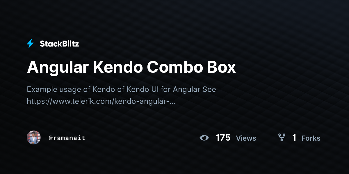 Angular Kendo Combo Box - StackBlitz