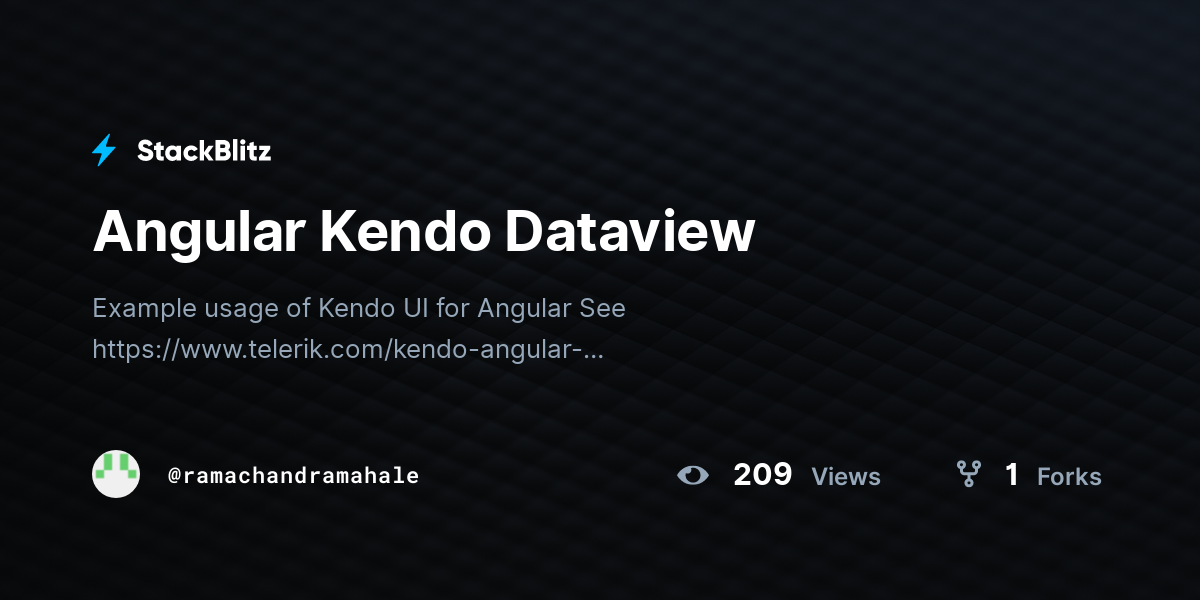 Angular Kendo Dataview - StackBlitz