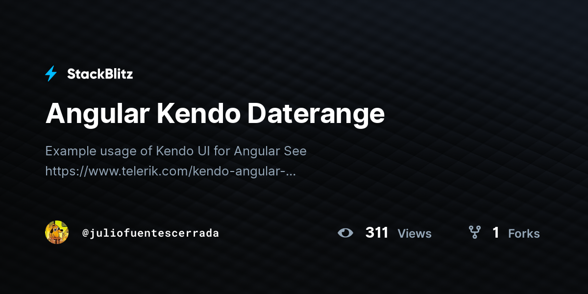 Angular Kendo Daterange - StackBlitz