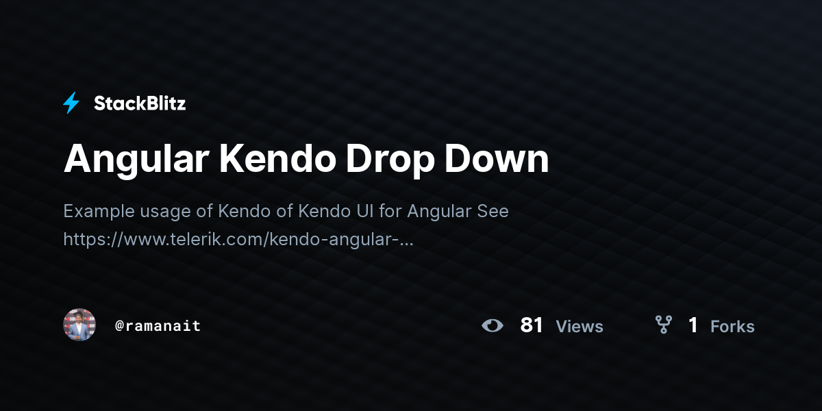 Angular Kendo Drop Down - StackBlitz