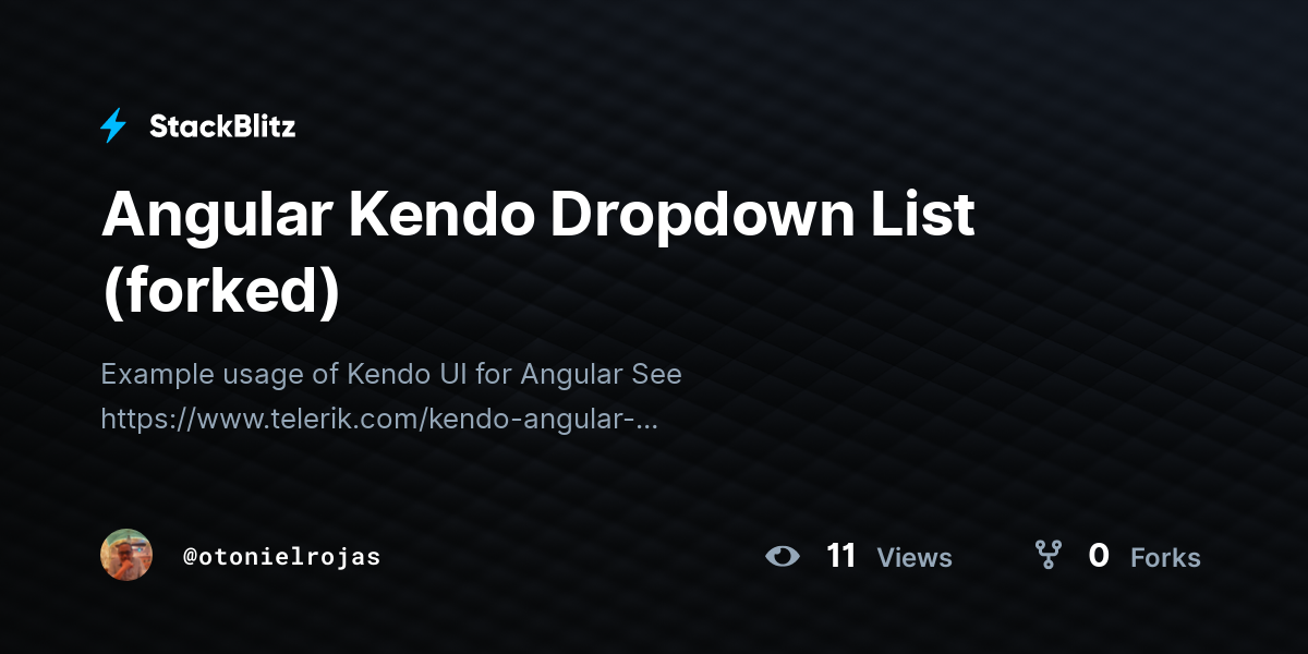 Angular Kendo Dropdown List (forked) - StackBlitz