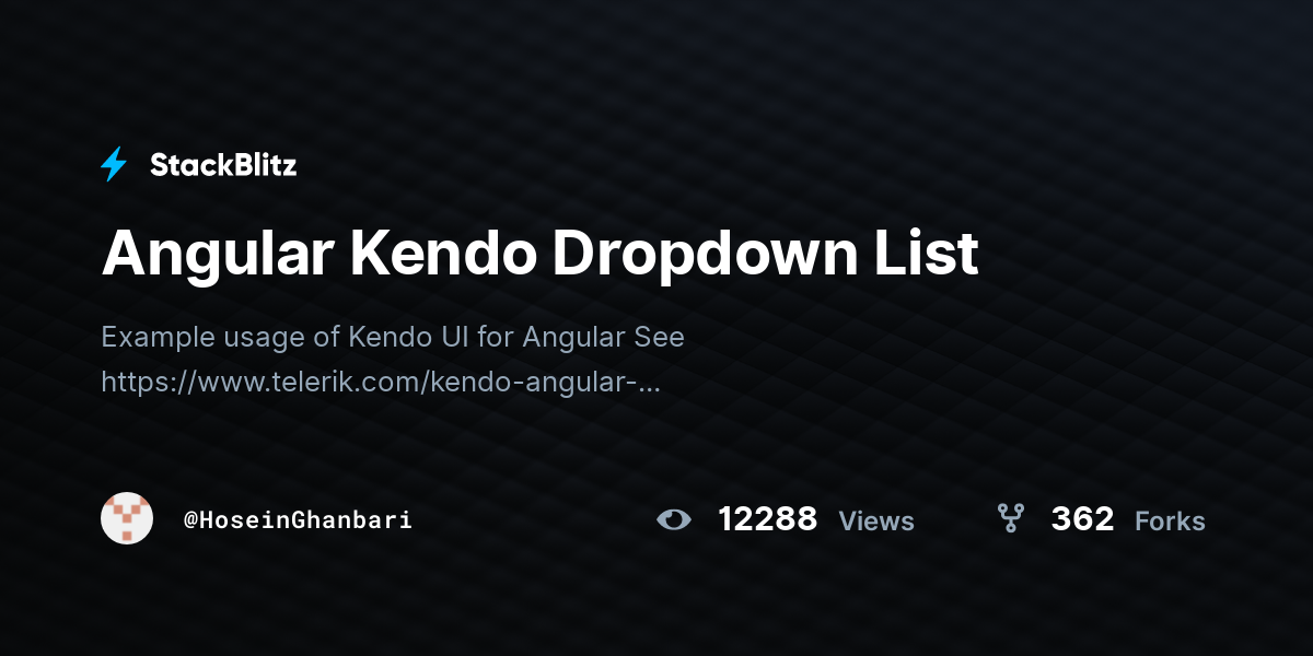 Angular kendo dropdown list stackblitz