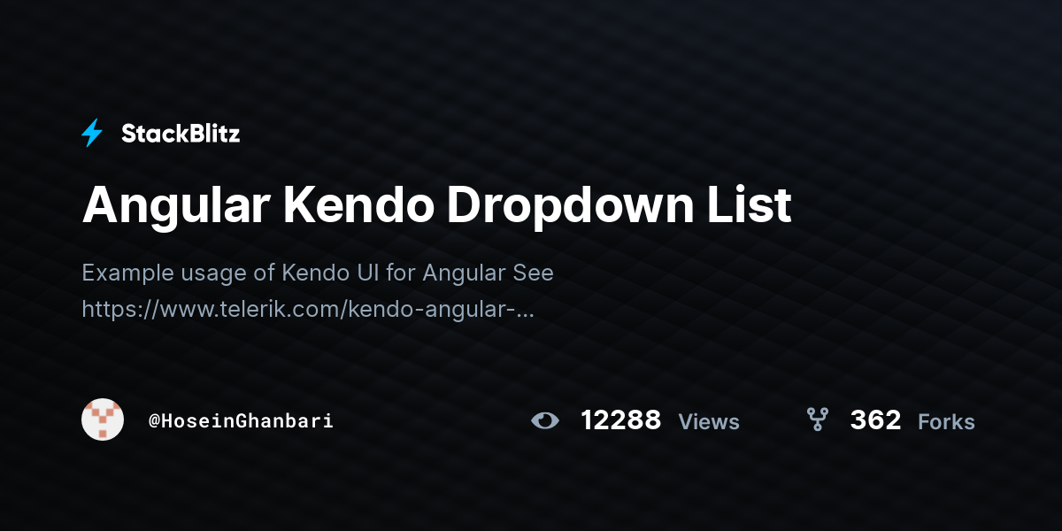 Angular Kendo Dropdown List - StackBlitz