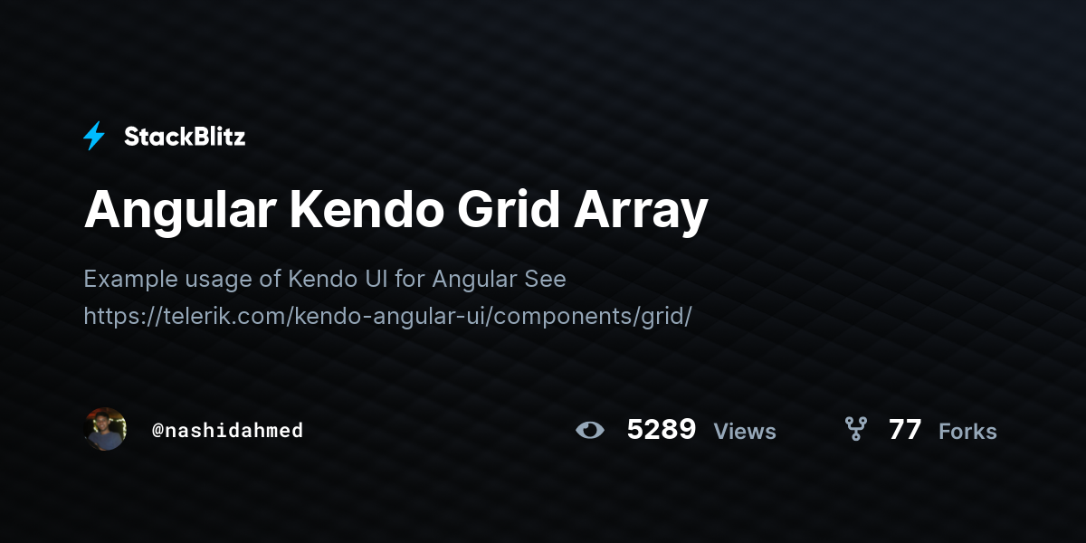 Angular Kendo Grid Array - StackBlitz