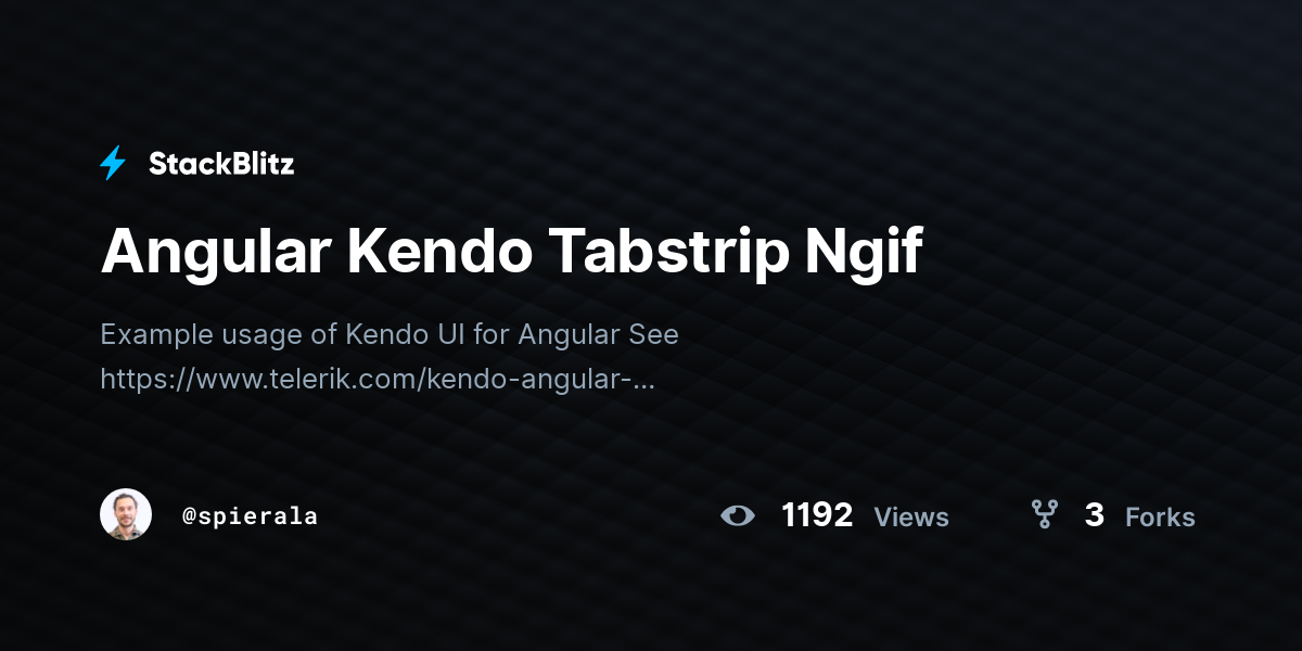 Angular Kendo Tabstrip Ngif - StackBlitz