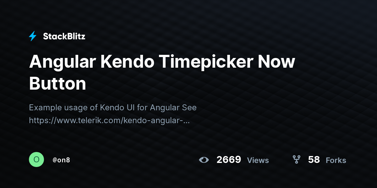 Angular Kendo Timepicker Now Button - StackBlitz