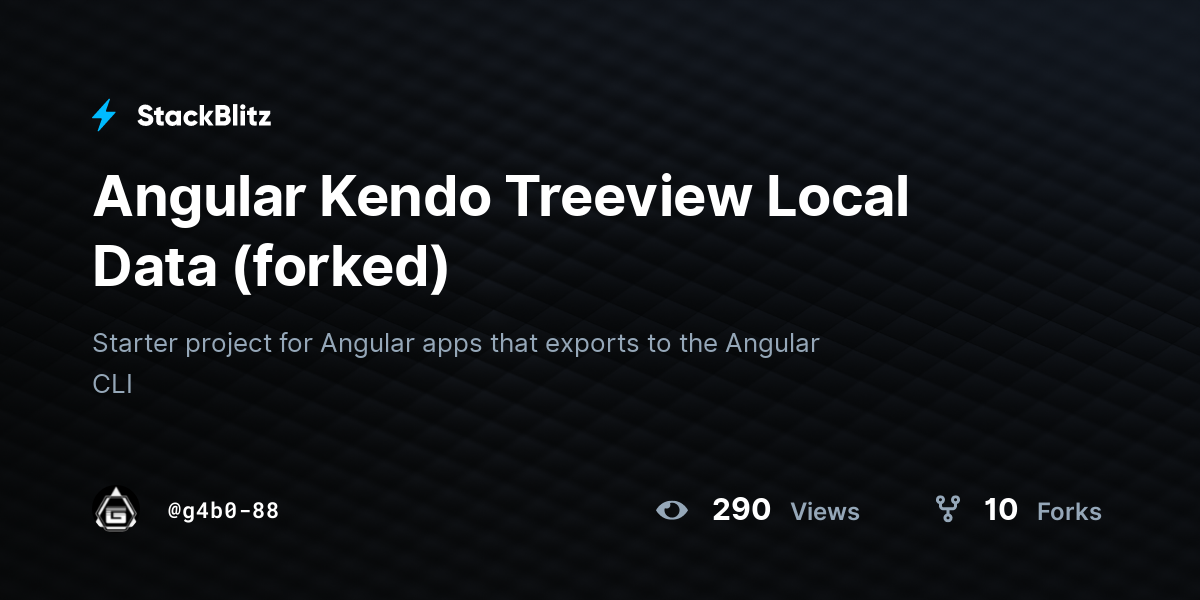 Angular Kendo Treeview Local Data (forked) - StackBlitz